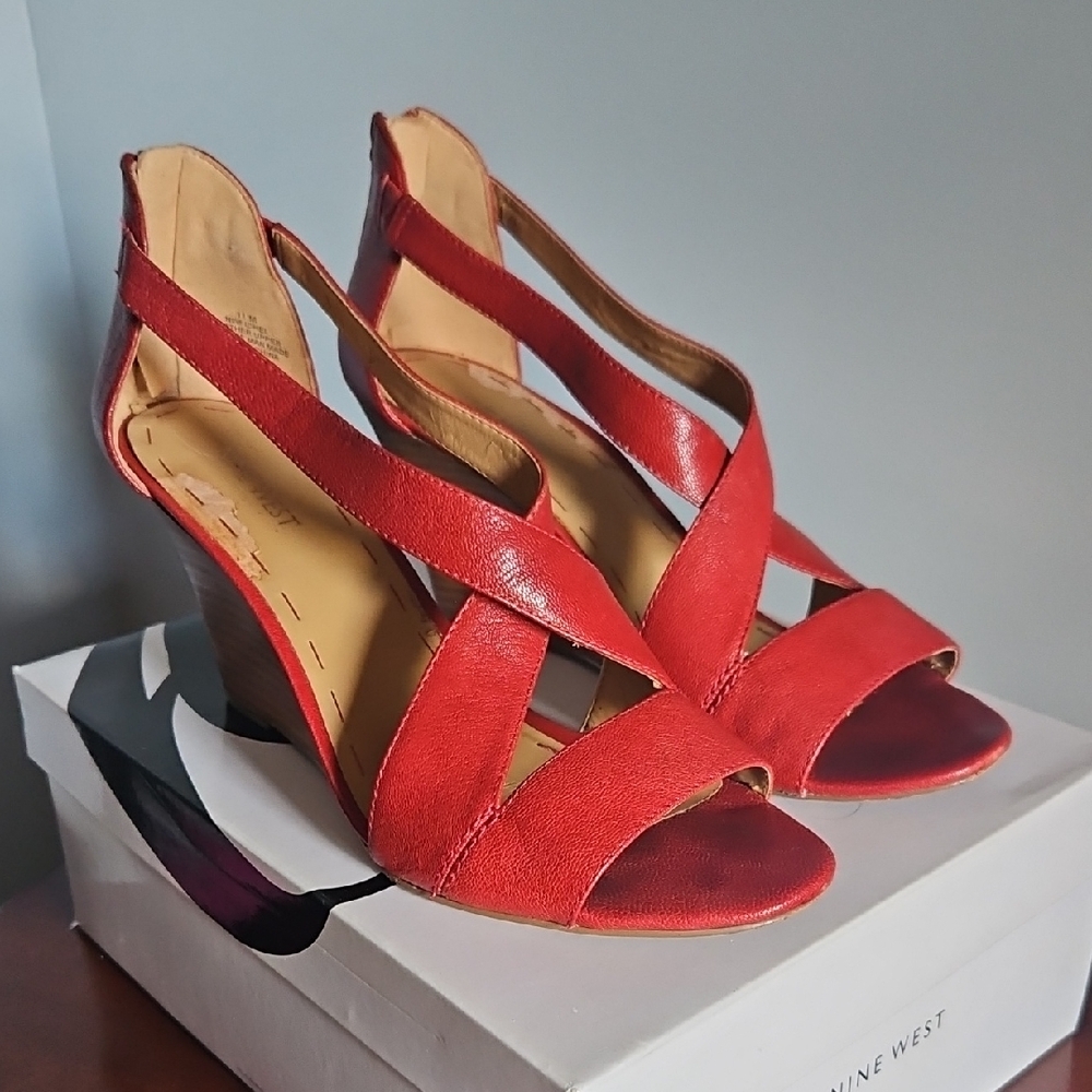 Nine West Crimson Strappy Wedges 3.5" Heel